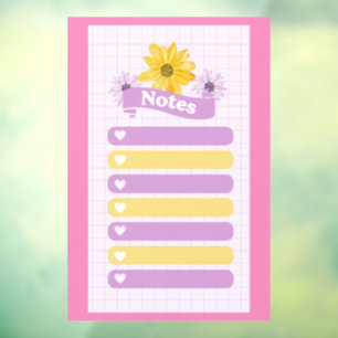 Yellow Purple Girly Floral Flower Blossom Hearts