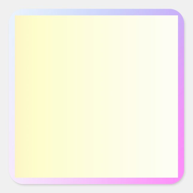 Yellow & Purple Gradient Blank Template, DIY Text Square Sticker (Front)