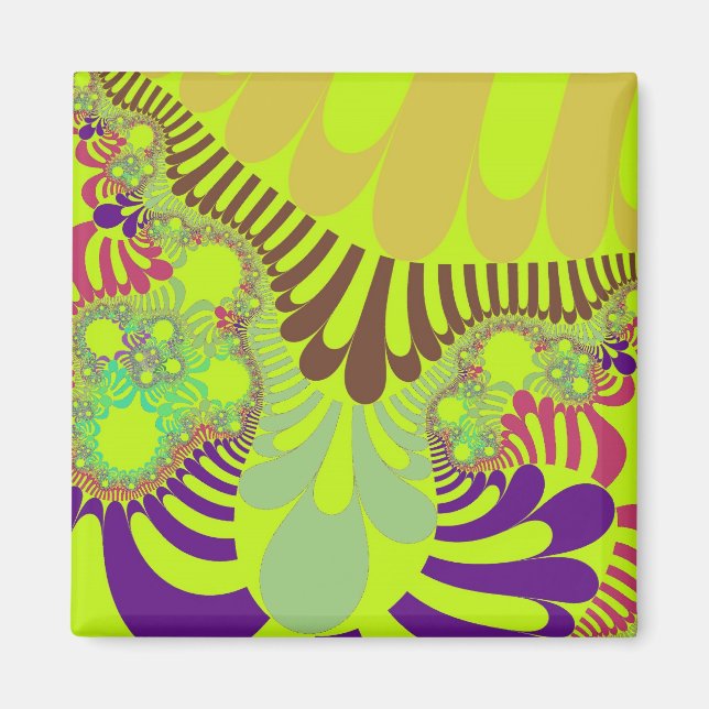 Yellow Purple Mod Square Magnet (Front)