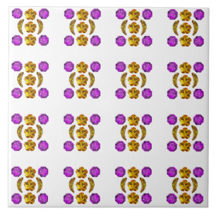 Yellow Purple Pattern Tile