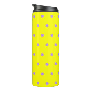 Yellow Purple Polka Dots Thermal Tumbler