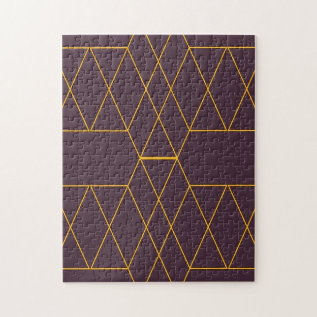 Yellow, purple, simple, modern geometric graphic jigsaw puzzle (Vertical)