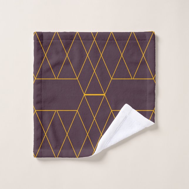 Yellow, purple, simple, modern geometric graphic wash cloth (Wash Cloth)