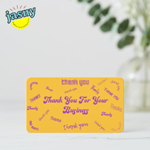 Yellow / Purple "Thank You" Insert/ Business Card