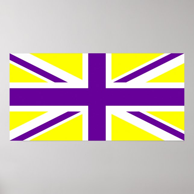 Yellow Purple Union Jack Poster (Front)
