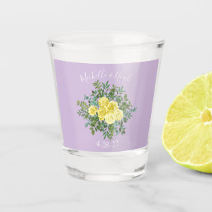 Yellow & Purple Vintage Elegant Spring Wedding Shot Glass