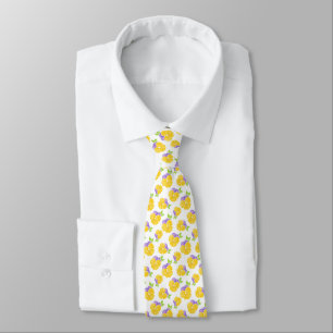 Yellow Purple Watercolor Pansy Pattern      Tie