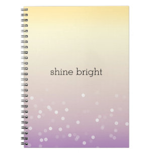 Yellow Purple White Bokeh Confetti Dots Notebook