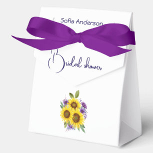 Yellow purple wildflower sunflower watercolor favour box