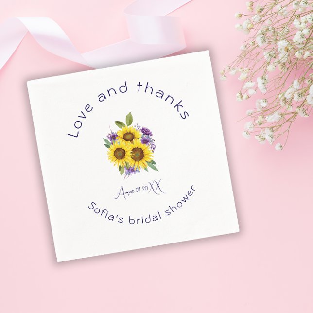 Yellow purple wildflower sunflower watercolor  napkin (Creator Uploaded)