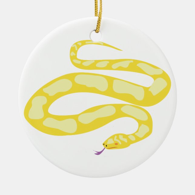Yellow Python Ceramic Tree Decoration (Front)