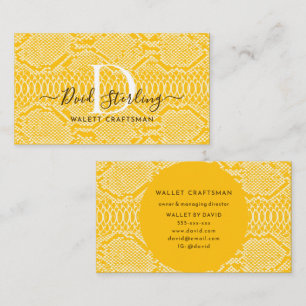 Yellow Python Skin Business Card