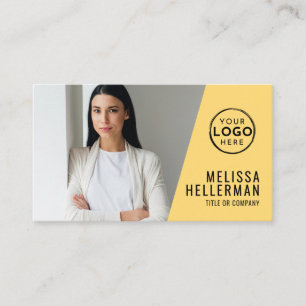 Yellow QR Code Company Your Logo Business Card