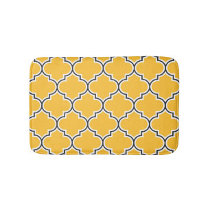 Yellow Quatrefoil Bath Mat