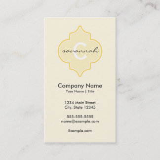 Yellow Quatrefoil Business Card