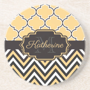 Yellow Quatrefoil Coaster