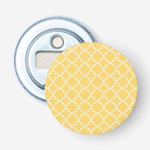 Yellow Quatrefoil Pattern Bottle Opener