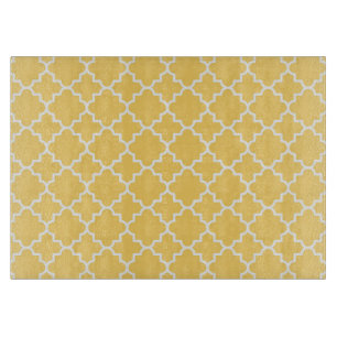 Yellow Quatrefoil Pattern Cutting Board