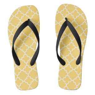 Yellow Quatrefoil Pattern Jandals