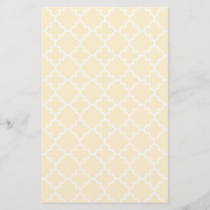 Yellow Quatrefoil Pattern Stationery