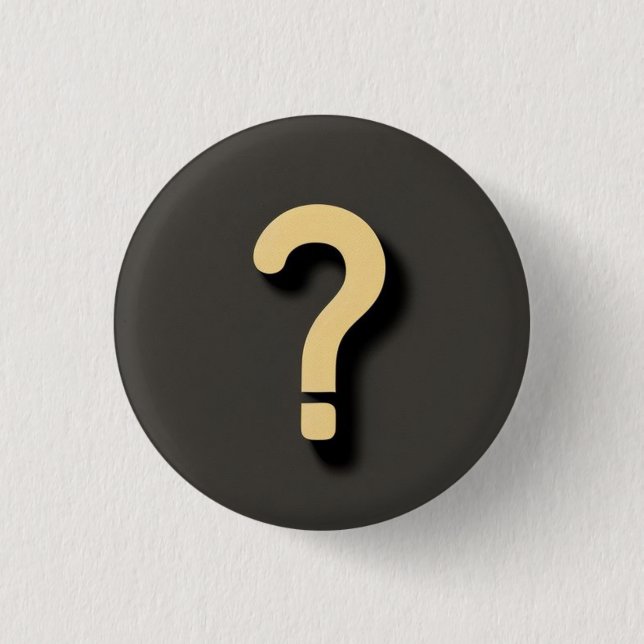 Yellow Question Mark in a Dark Circle Background 3 Cm Round Badge (Front)
