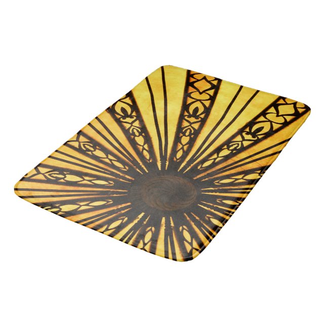 Yellow Radiant Sunburst  Bath Mat (Angled)