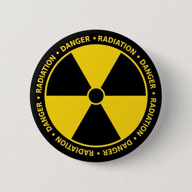 Yellow Radiation Symbol Button (Front)