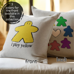 Yellow Rainbow Meeple Board Game Love Cushion