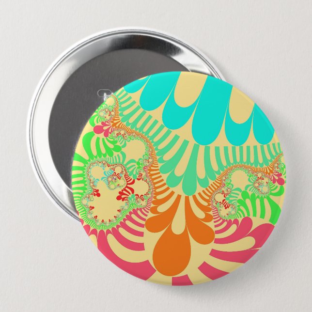 Yellow Rainbow Mod 10 Cm Round Badge (Front & Back)