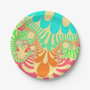 Yellow Rainbow Mod Paper Plate