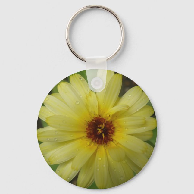Yellow Raindrops Marigold Keychain (Front)