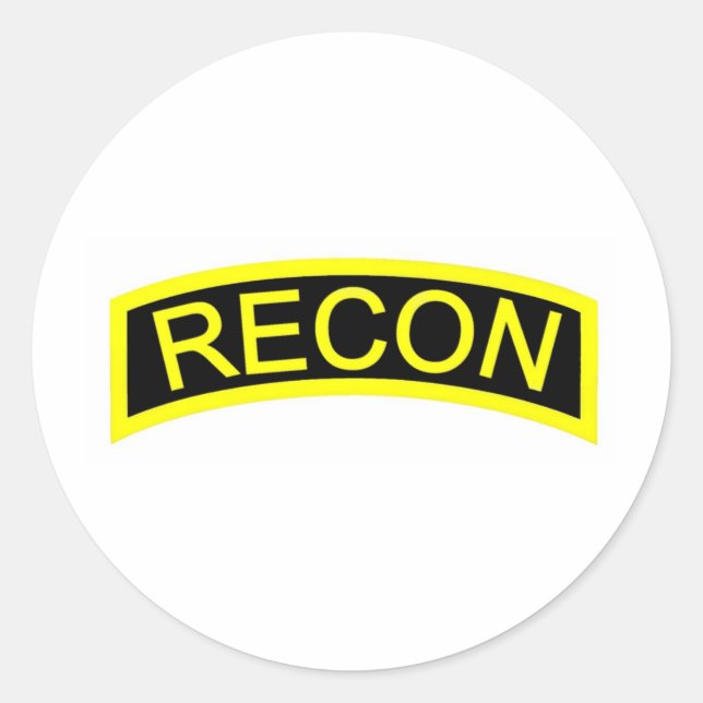 Yellow Recon Tab Classic Round Sticker (Front)