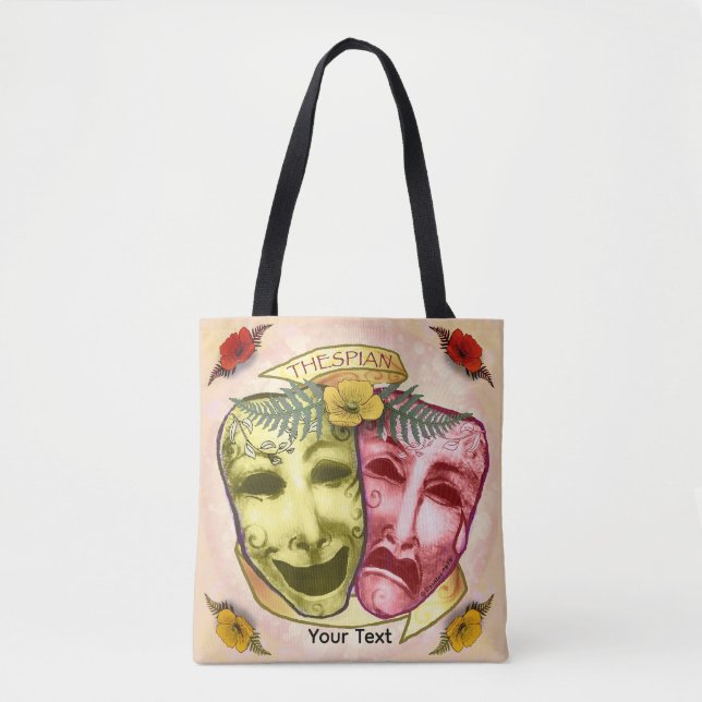 Yellow Red Actor Masks Tote Bag (Front)
