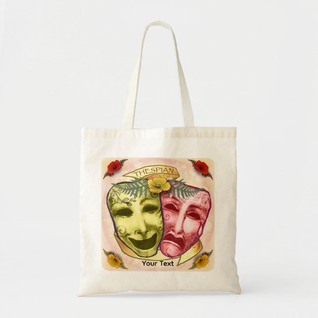 Yellow Red Actor Masks Tote Bag (Front)