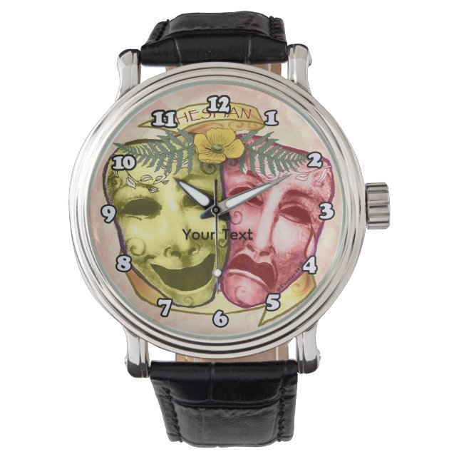 Yellow Red Actor Masks Watch (Front)