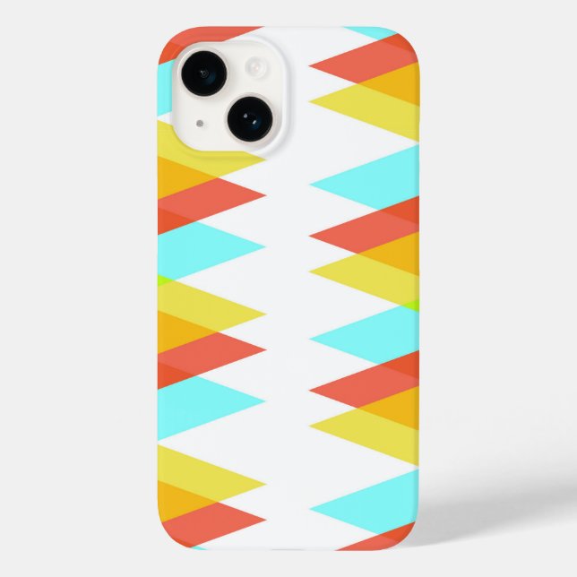 Yellow, red and cadet blue triangles Case-Mate iPhone case (Back)