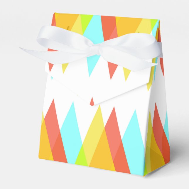 Yellow, red and cadet blue triangles favour box (Front Side)