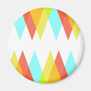 Yellow, red and cadet blue triangles magnet