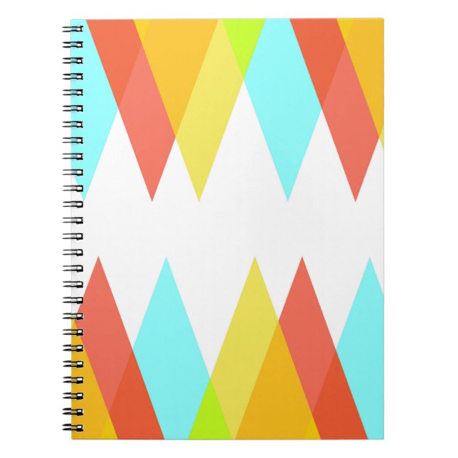 Yellow, red and cadet blue triangles notebook (Front)