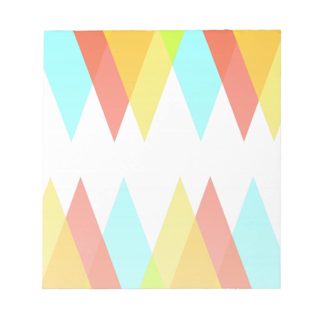 Yellow, red and cadet blue triangles notepad (Front)