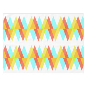 Yellow, red and cadet blue triangles tablecloth