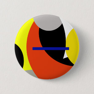 Yellow Red Blue Abstract Art 6 Cm Round Badge
