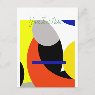 Yellow Red Blue Abstract Art Postcard