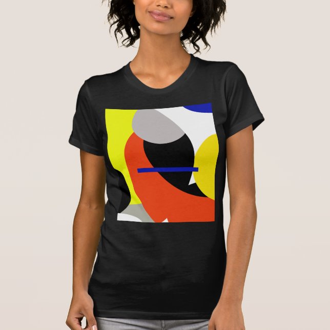 Yellow Red Blue Abstract Art T-Shirt (Front)