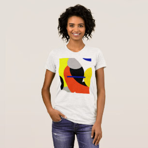 Yellow Red Blue Abstract Art T-Shirt