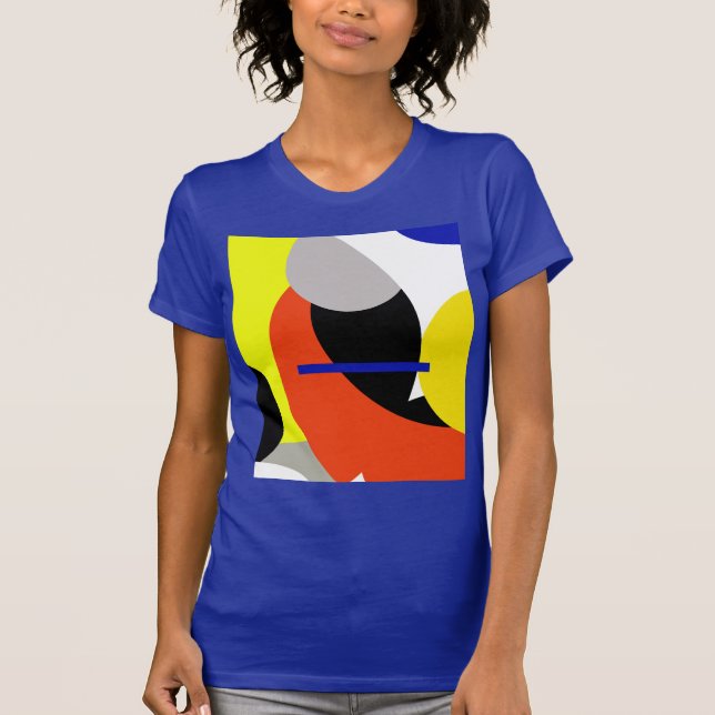 Yellow Red Blue Abstract Art T-Shirt (Front)