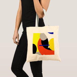 Yellow Red Blue Abstract Art Tote Bag