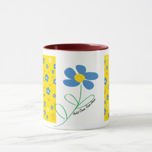 Yellow, Red & Blue Flower Mug