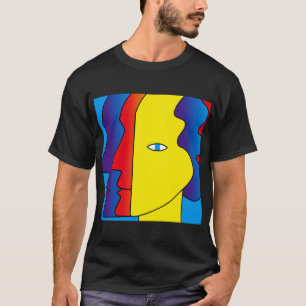 Yellow Red Blue Happy Abstract Face Eye Expression T-Shirt