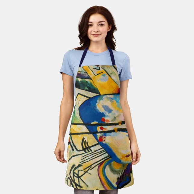 Yellow Red Blue Kandinsky Abstract Painting Apron (Worn)